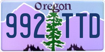 OR license plate 992TTD