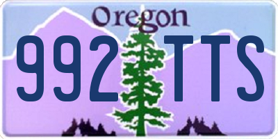 OR license plate 992TTS