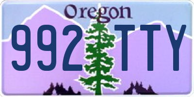 OR license plate 992TTY