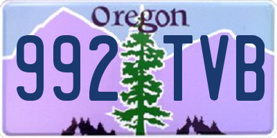 OR license plate 992TVB