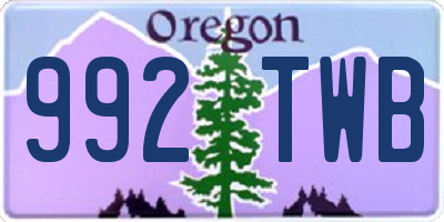 OR license plate 992TWB