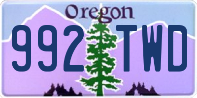 OR license plate 992TWD