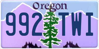 OR license plate 992TWI