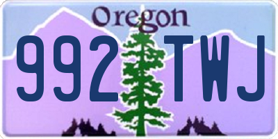 OR license plate 992TWJ