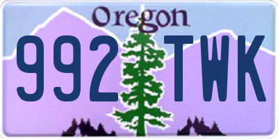 OR license plate 992TWK