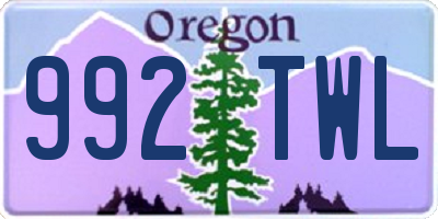 OR license plate 992TWL