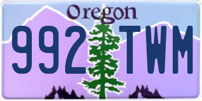 OR license plate 992TWM