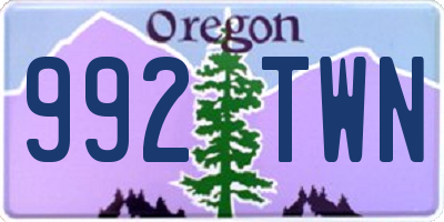 OR license plate 992TWN