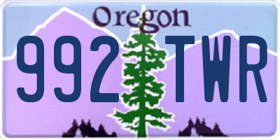 OR license plate 992TWR