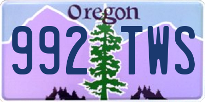 OR license plate 992TWS