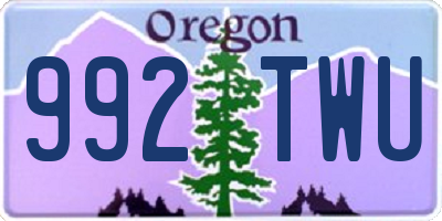 OR license plate 992TWU