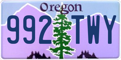 OR license plate 992TWY