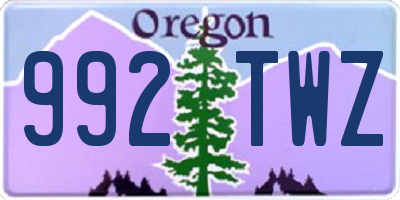 OR license plate 992TWZ