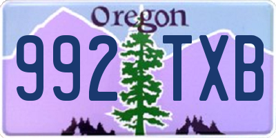 OR license plate 992TXB