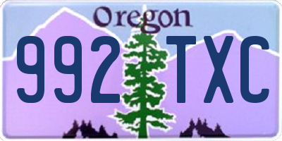 OR license plate 992TXC