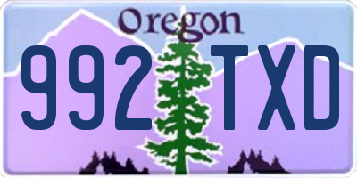 OR license plate 992TXD