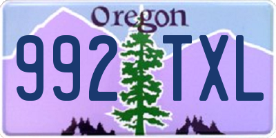 OR license plate 992TXL