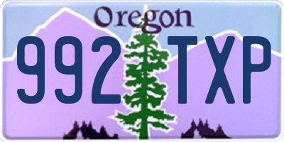 OR license plate 992TXP