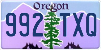 OR license plate 992TXQ