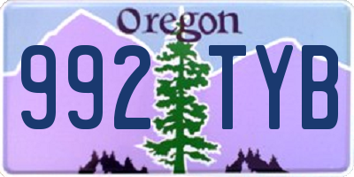 OR license plate 992TYB