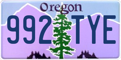 OR license plate 992TYE