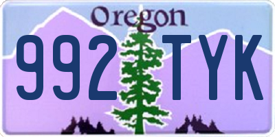 OR license plate 992TYK