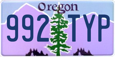 OR license plate 992TYP