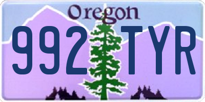 OR license plate 992TYR