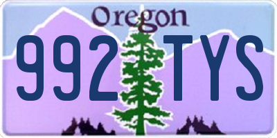 OR license plate 992TYS