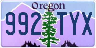 OR license plate 992TYX