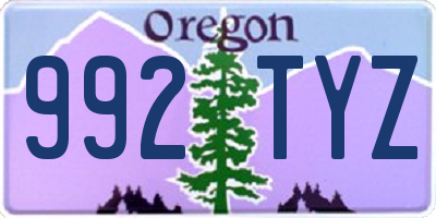 OR license plate 992TYZ