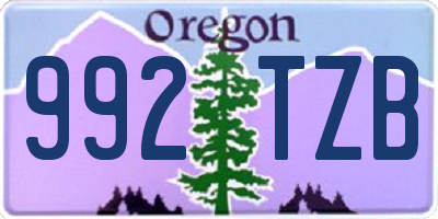 OR license plate 992TZB