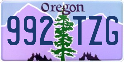 OR license plate 992TZG