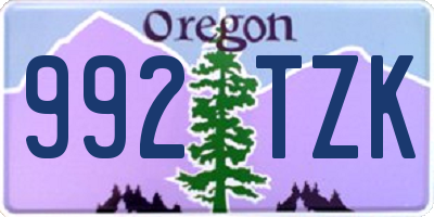 OR license plate 992TZK