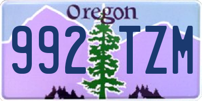 OR license plate 992TZM