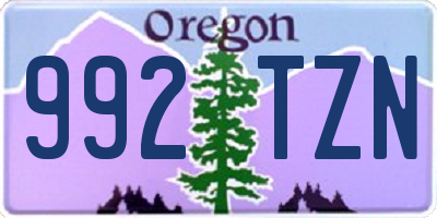 OR license plate 992TZN