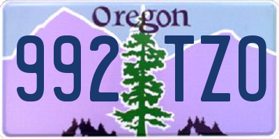 OR license plate 992TZO