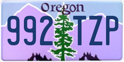 OR license plate 992TZP