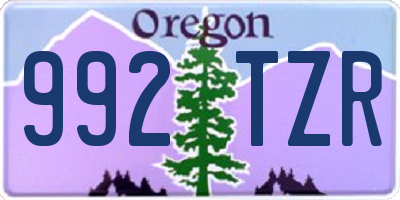 OR license plate 992TZR