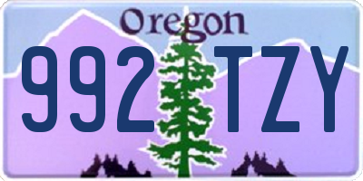 OR license plate 992TZY