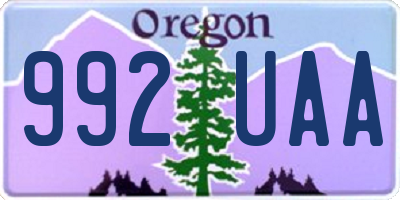 OR license plate 992UAA