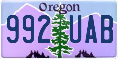 OR license plate 992UAB