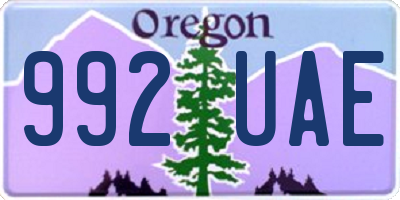 OR license plate 992UAE