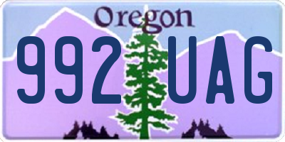 OR license plate 992UAG