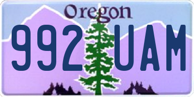 OR license plate 992UAM