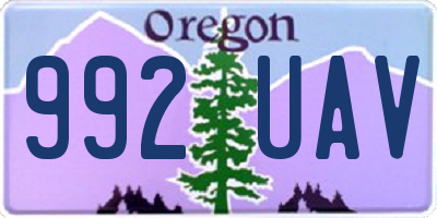 OR license plate 992UAV