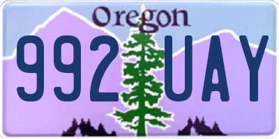 OR license plate 992UAY
