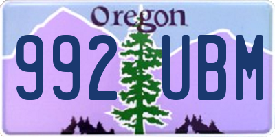 OR license plate 992UBM