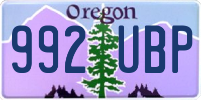 OR license plate 992UBP