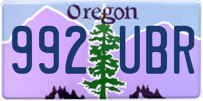 OR license plate 992UBR